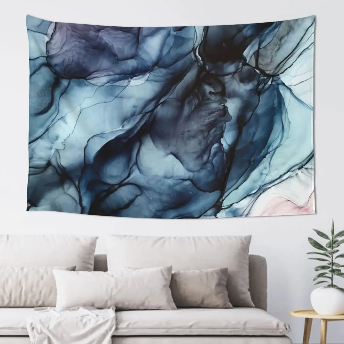 

Blush and Darkness Abstract Alcohol Ink Painting Tapestry Room Decore Aesthetic Carpet On The Wall Room Aesthetic Tapestry