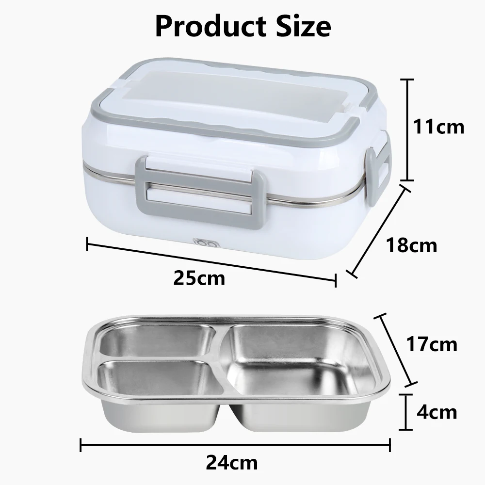 B10-1293 Top Seller Split Stainless Steel Tank Electric Lunch Box Insulated Lunch Bento Box For Kids