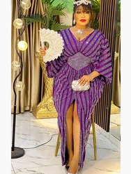 African Dresses for Women 2024 New Fashion Plus Size Sequin Evening Party Long Dress Dashiki Ankara Outfits Robe African Clothes