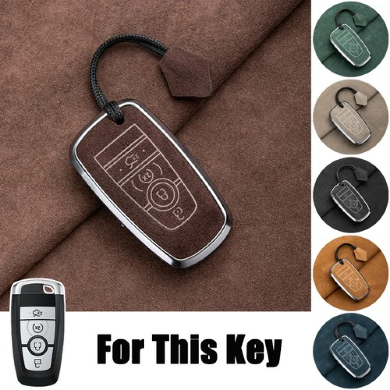 

Замшевый чехол для ключей автомобиля из цинкового сплава A + для Ford Escape F-150 Fusion Bronco