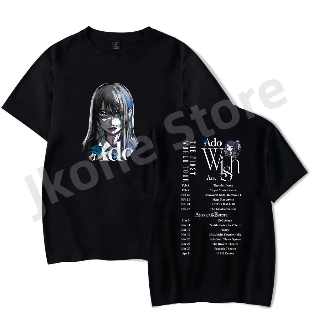 Ado Wish Tour Merch T-shirts Women Men Fashion Casual Singer Short Sleeve Tee Streetwear