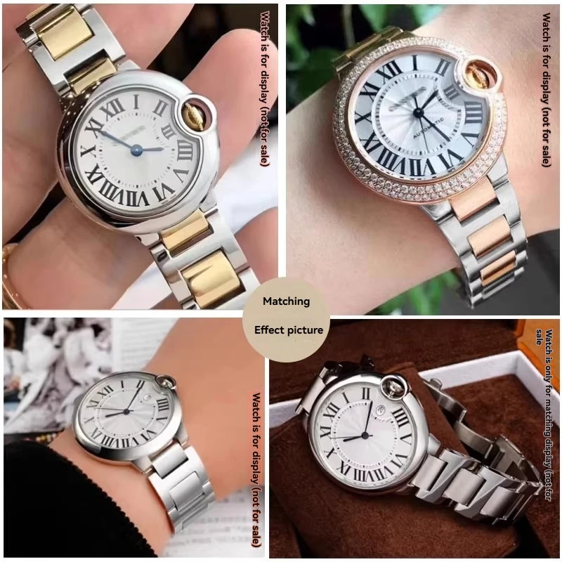 Dedicated convex interface Stainless steel strap For Cartier blue balloon metal Watch band Men's and women's bracelets 18 20mm