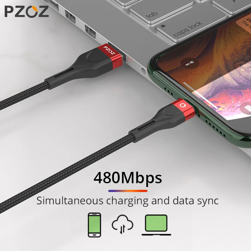 PZOZ USB Cable For iPhone 14 13 12 11 Pro Max  SE X XS 8 7 6 6s Plus 5 5S iPad Air Pro Mini 5 For ipad iPhone Fast Charger Cable