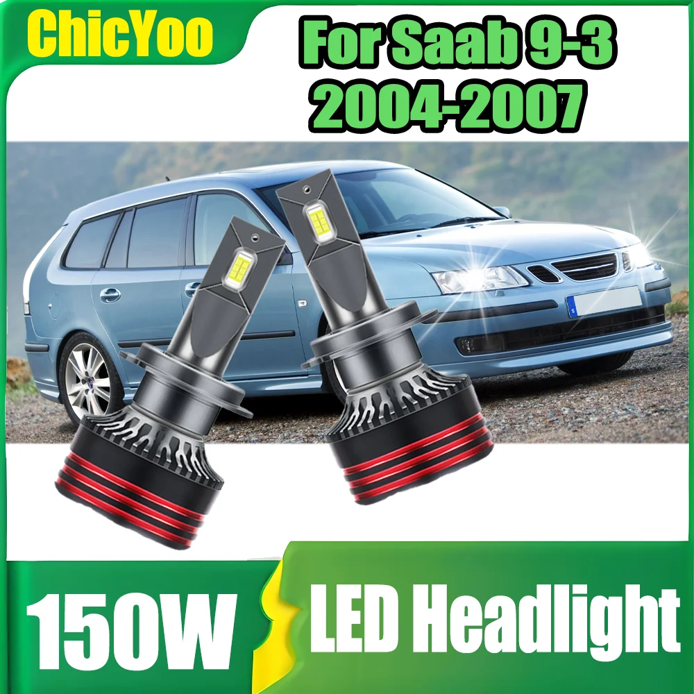 

2PCS 30000LM LED Car Headlights 150W H7 Auto Headlamps Bulbs 6000K White Plug and Play 12V 24V For Saab 9-3 2004 2005 2006 2007