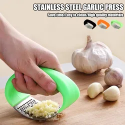 Three Colors Garlic Press Garlic Mashers Manual Ring Garlic Peeler Garlic Beater Stainless Steel Garlic Mashers Honing steel