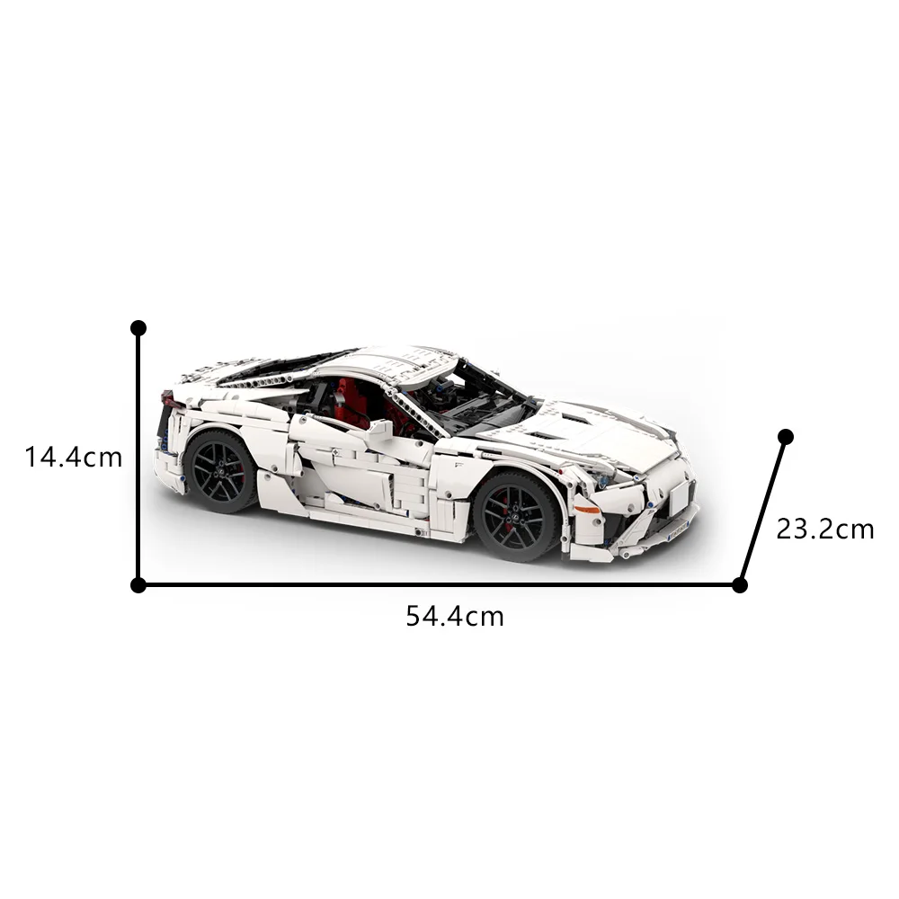 MOC Sportwagen Lexused LFA 1:8 Model Bouwsteen Snelheid Sportwagen Witte Stadsauto Kampioenschap Racing Gemonteerd Baksteen Speelgoed Cadeau