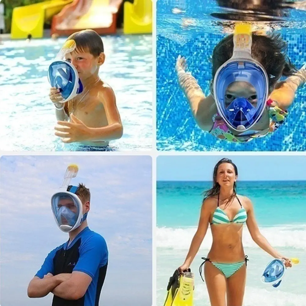 Masque intégral de plongée sous-marine anti-buée, équipement de natation étanche et sûr pour adultes et enfants