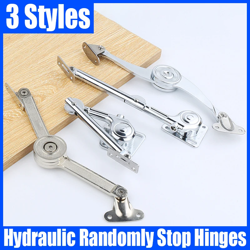 

1PCS Hydraulic Randomly Stop Hinges Kitchen Cabinet Door Adjustable Polish Hinge Furniture Lift Up Flap Stay Support Hardware