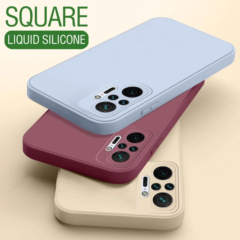 Original quadratische Flüssigsilikonhülle für Xiaomi Redmi Note 10 Pro Max Cover Redmi 10 Redmi Note 10 10s Note 10 Pro 4G Hülle – Detail 12