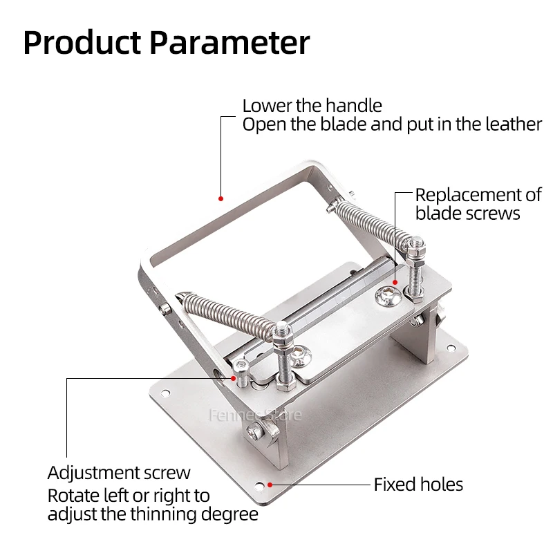 Manual Leather Peeler Stainless DIY Leather Strips Belt Manual Cowhide Leather Splitter Machine Cutting Peeler Roller Tool