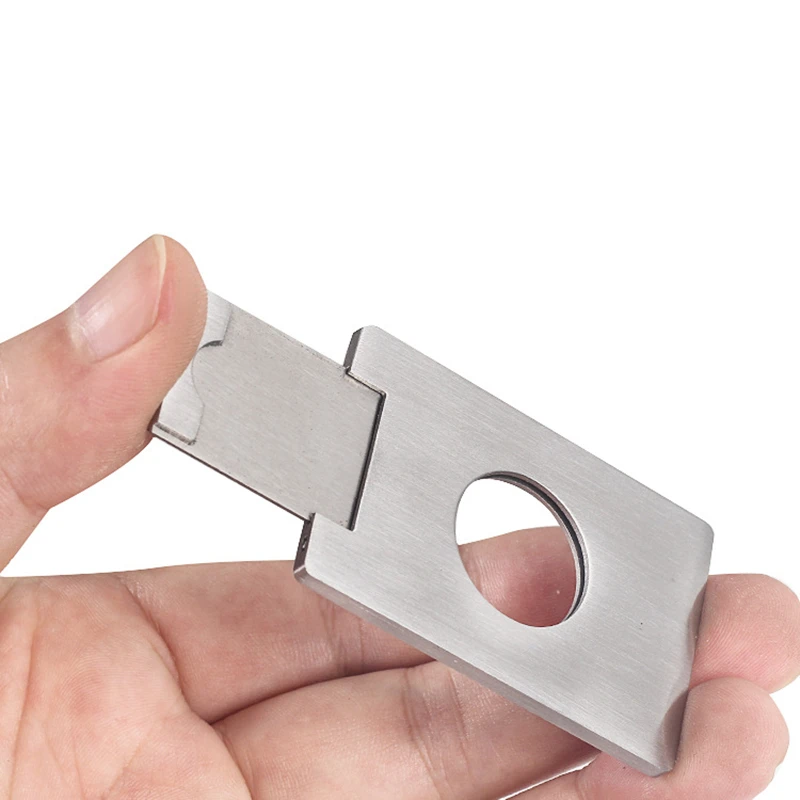 Portable Smoking Square Cigar Cutter Stainless Steel Metal Cutter Guillotine Cigar Scissors Gift