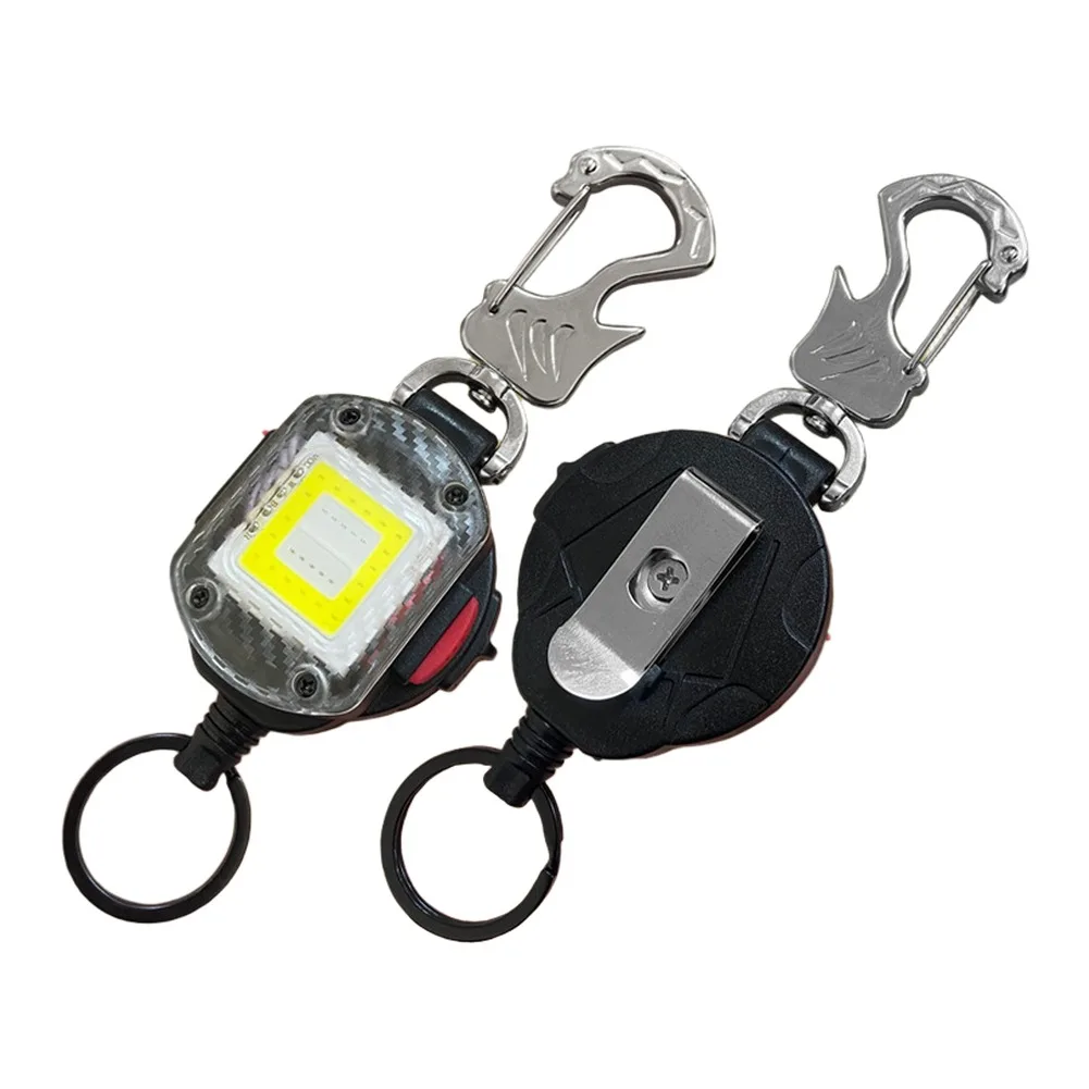 سلسلة مفاتيح قابلة للسحب مصباح ليد جيب 300 لومينز ضوء العمل التخييم مع حلقة رئيسية LED سلسلة المفاتيح الخفيفة العمل #1