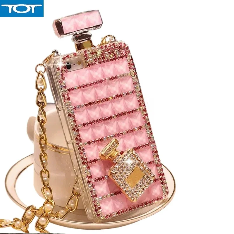 

Luxury Bling Diamond Rhinestone Crystal Perfume Bottle s25ultra Phone Case for Galaxy Samsung S21 S22 S23 S24 Plus s25 Ultra