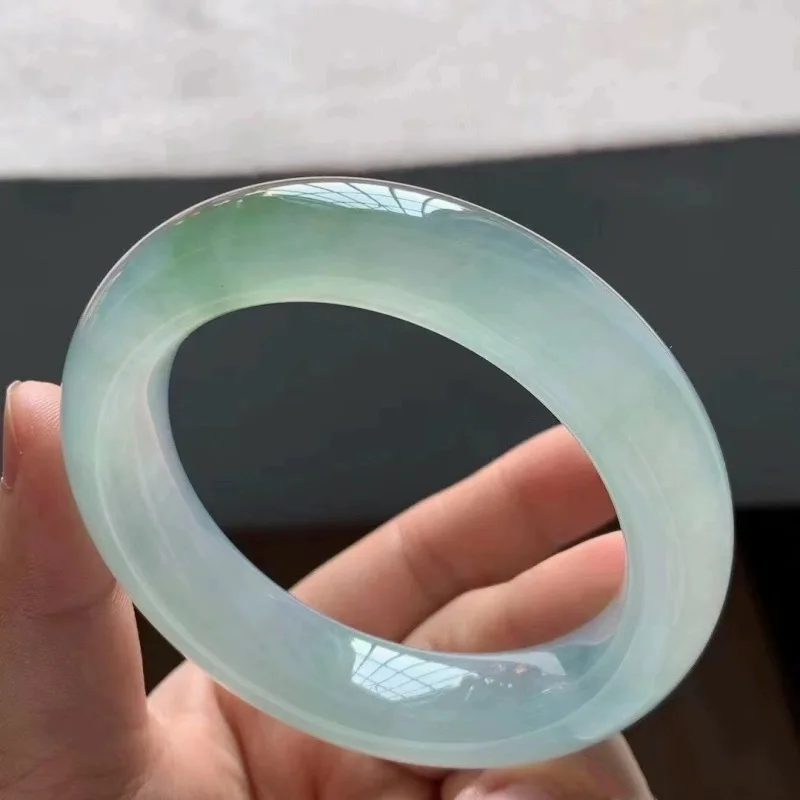 Light ice jade for girls, Burmese green translucent moonlight fine jadeite gift bracelet