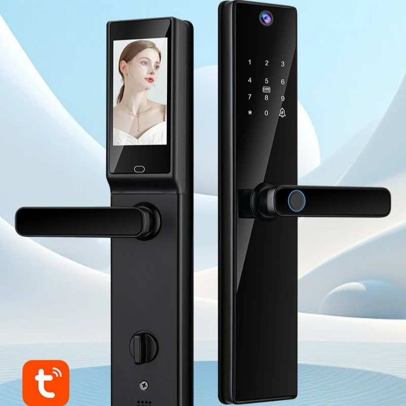 Tuya Smart Lock Fingerprint Password Visible Cat Eye Remote One-click Door Opening Home Security Electronic Lock