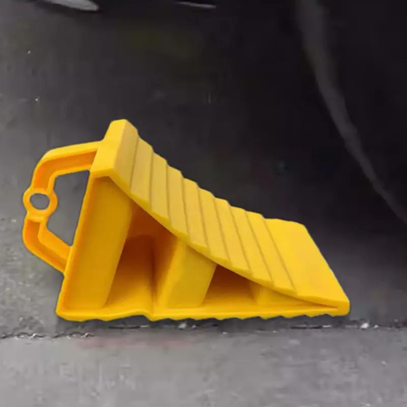 Wheel Chocks For RV Anti-Slip Car Multipurpose Wheel Chocks Space-Saving Yellow Tire Chocks Vehicles Portable Wheel Chocks