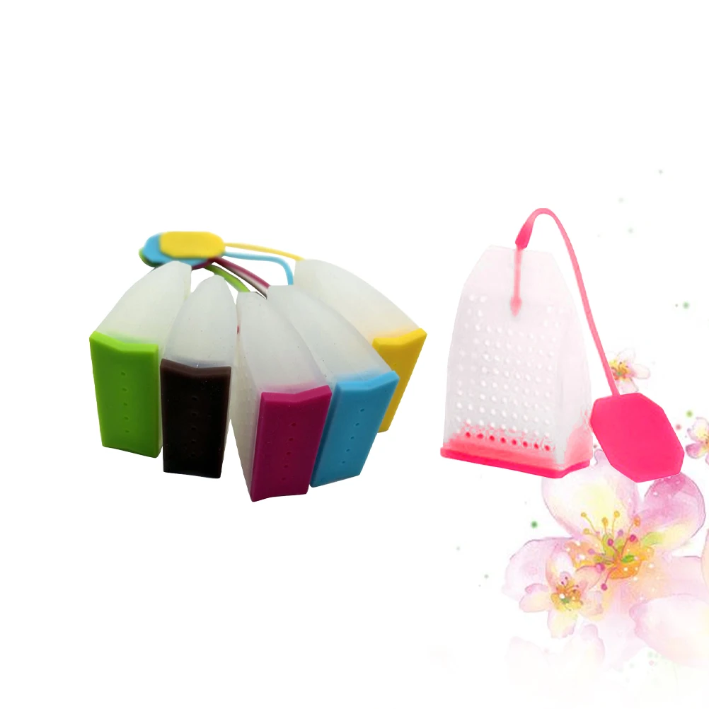 

6pcs Silicone Tea Strainer Reusable Heat Resistant Cold Resistant Flexible Dishwasher Safe Easy Open Filter For Teacups Mugs