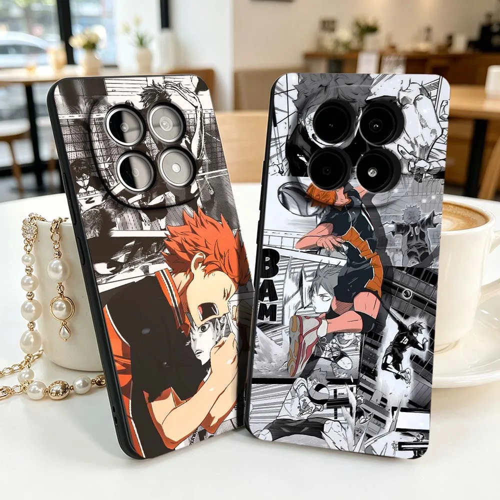 

Anime H-Haikyu Phone Case For Xiaomi Redmi Note 15 14 13 13R 12R 12 12S 11 11S Pro Plus 4G 5G Black Soft Cover