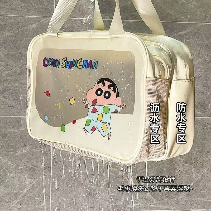 

Crayon Shin-chan Cosmetic Bag High-capacity Dry Wet Separation Convenient Delicate Cute Traveling Bag Double-layer Storage Bag
