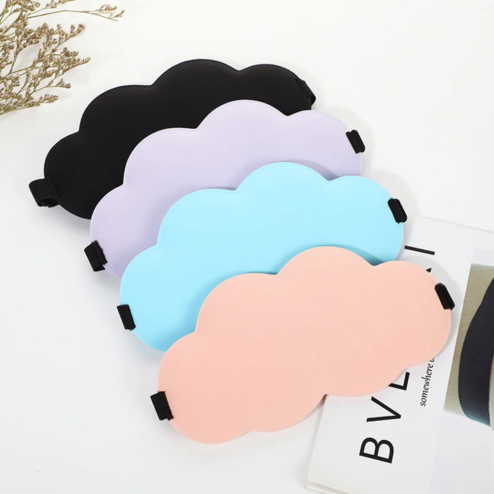 

4pcs 3D Stereo Sleeping Mask Black Eye Mask for Elastic Light Blocking Travel Comfortable for Home Office Women