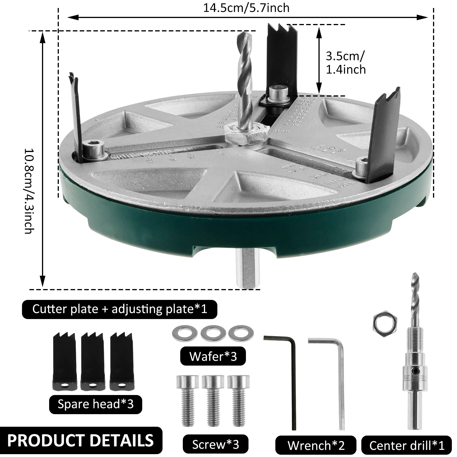 Adjustable Hole Saw Tool Kit High Speed Steel Round Hole Punch Saw Tool Woodworking Circular Hole Opener Tool Safe Round Hole