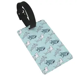Shark Pattern Luggage Tags Suitcase Accessories Travel PVC Fashion Baggage Boarding Tag Portable Label Holder ID Name Address