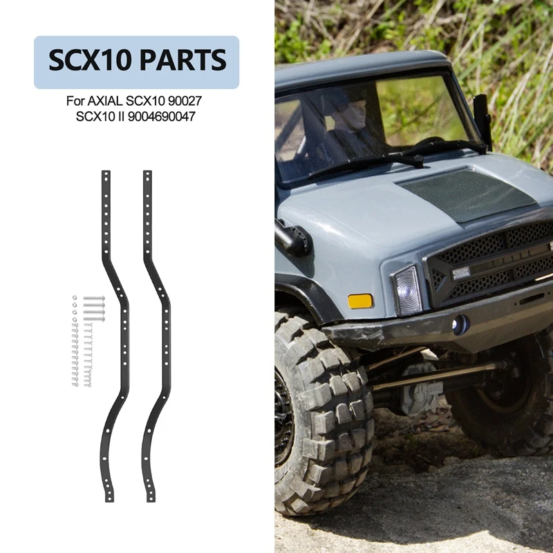 2Pcs/Set Steel Chassis Frame Rails For AXIAL SCX10 90027 SCX10 II 90046 90047 RC Car Crawler Truck Vehicle Model