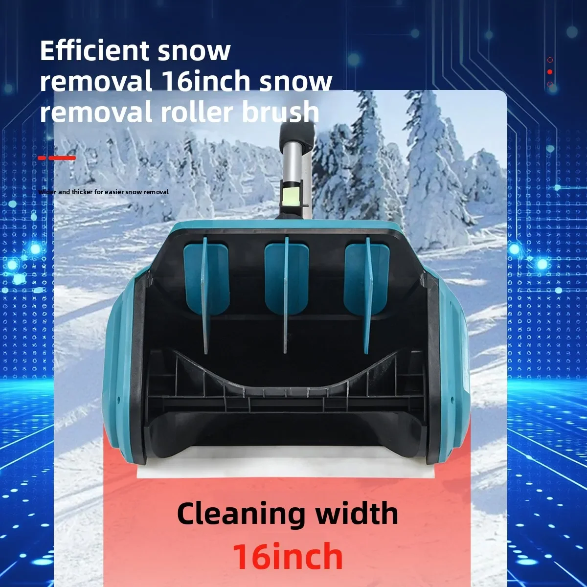 New Hand‑Push Portable Snow Thrower, Small Household Lithium Battery Wireless Snow Removal Machine For Road Use