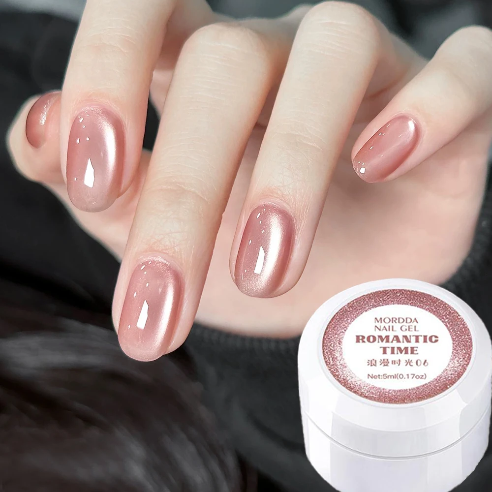 

5ml Pink Cat Eye Gel Nail Polish Ultra Sparkle Jelly Glass Bead Effect Magnetic Nail Gel Soak Off UV LED Painting Nail Vanrish@#