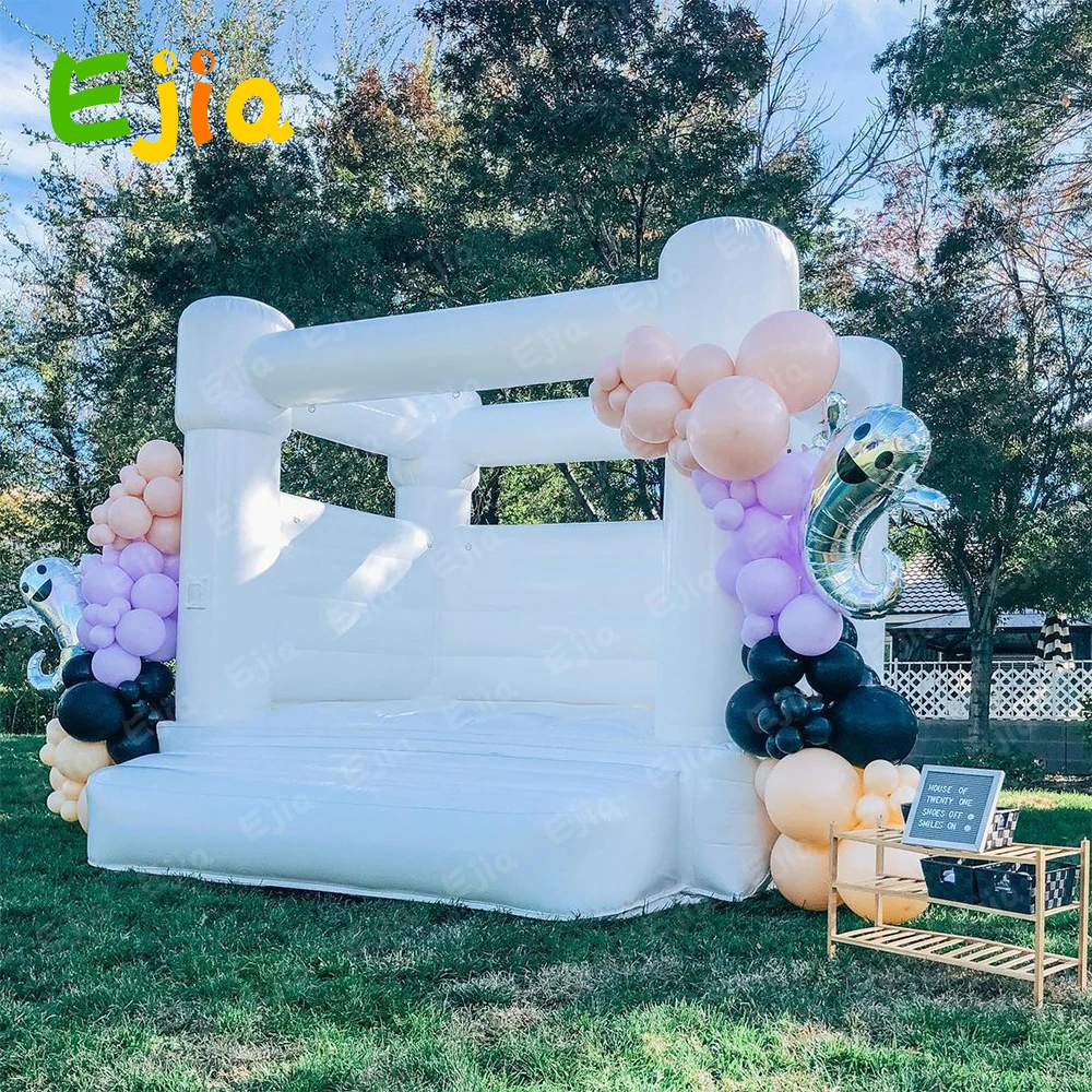 Hot Sale Stock 10ft/13ft/16ft Inflatable Wedding Bounce Jumping Castle House White Bounce House For Adult Kids  Party Rental