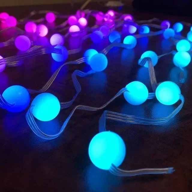 أضواء سلسلة Rgb led للعام الجديد ، زخرفة العطلة مع تطبيق بلوتوث ، ديي ، ديي