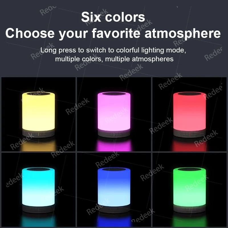 Altoparlante Bluetooth senza fili Mini altoparlanti Altoparlanti per pubblico Touch Light Lampada da tavolo per atmosfera notturna a LED colorata per PC