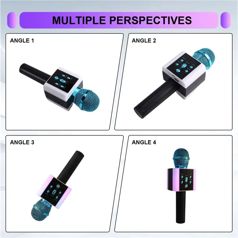 [B24B!】 Wireless Bluetooth Karaoke Microphone Portable Support TF Card LED Lights Ideal For Party For Travel Gift