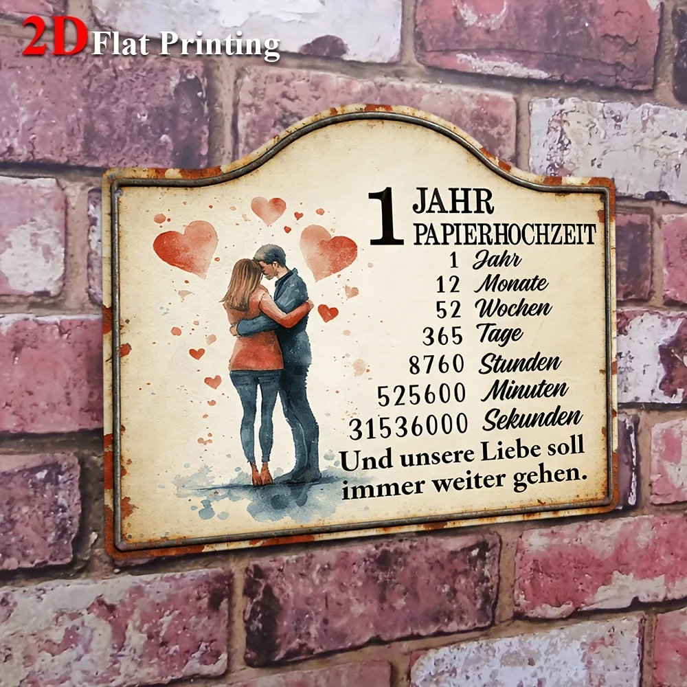 1pc, 2D Flat, Signs Metal Sheet Painting 