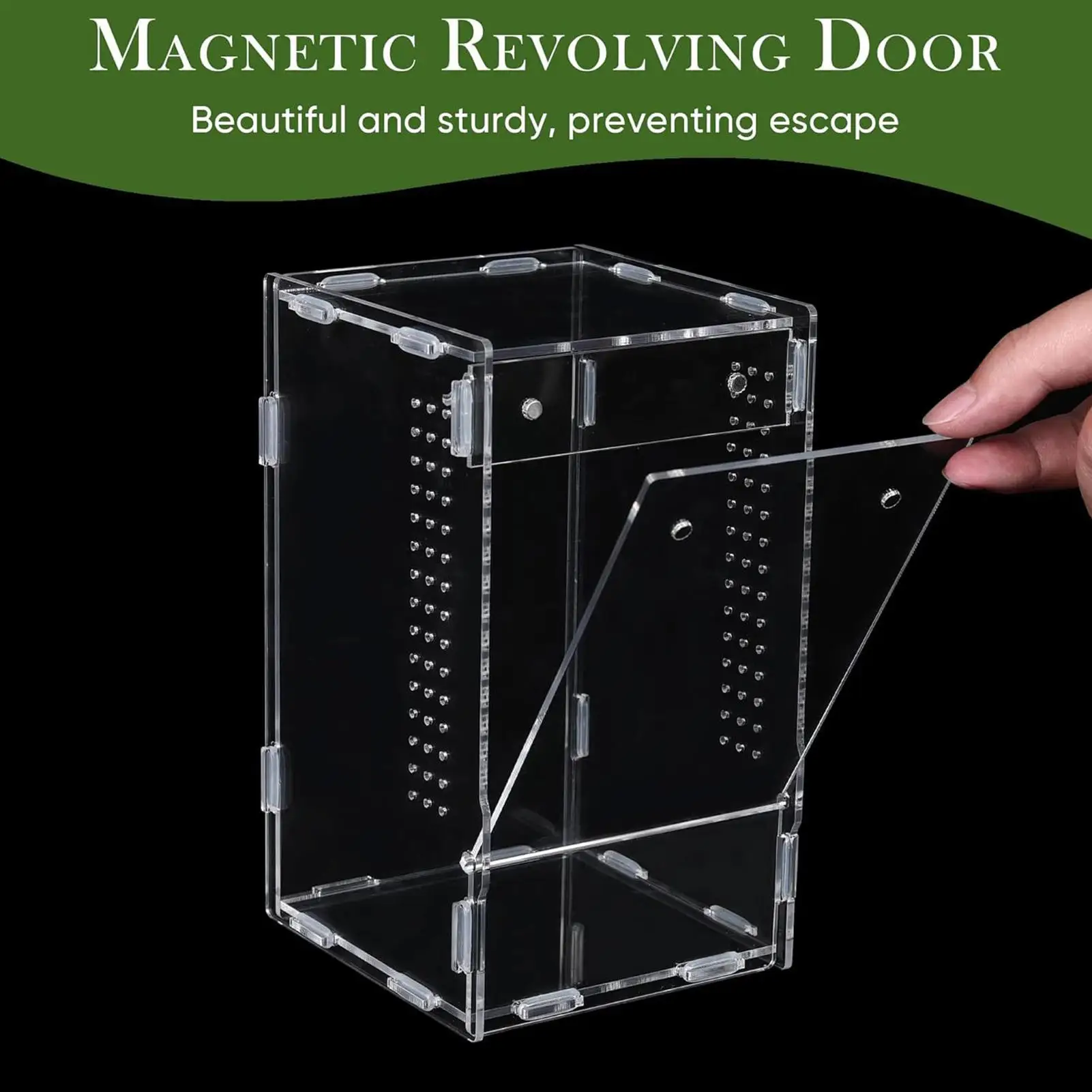 Acrylic Jumping Spider Enclosure Escape Proof Reptile Feeding Tank Ventilated Transparent Reptile Habitat Front Opening - view 5