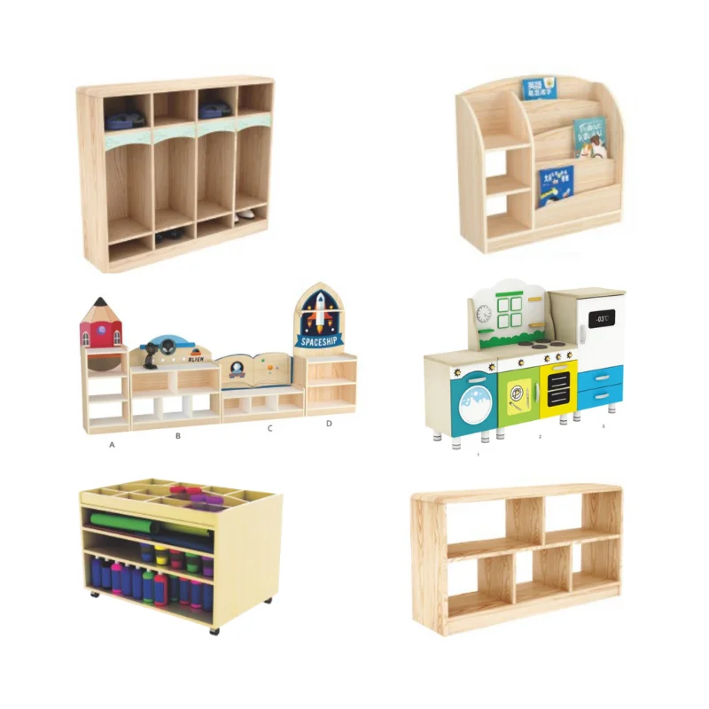 

Child Wooden Nursery Furniture Toy Book Classroom Wood Shoe Preschool Locker Daycare Shelf Storage Kindergarten Cabinet For Kid