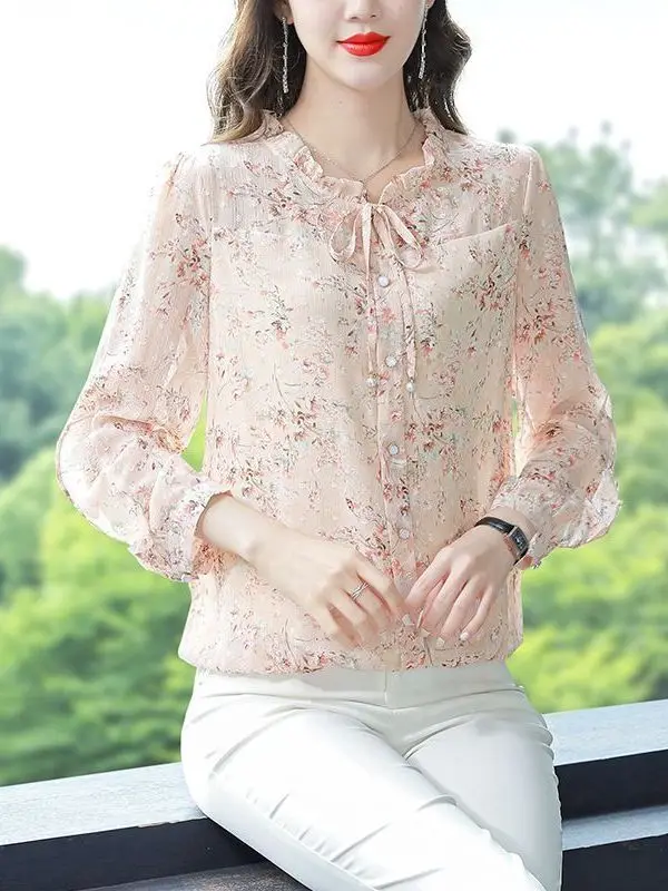 長袖シャツレディースサテンボタンダウントップススリムフィットプレッピーフェミニンレトロカレッジスタイルミニマリストユースランタンスリーブ