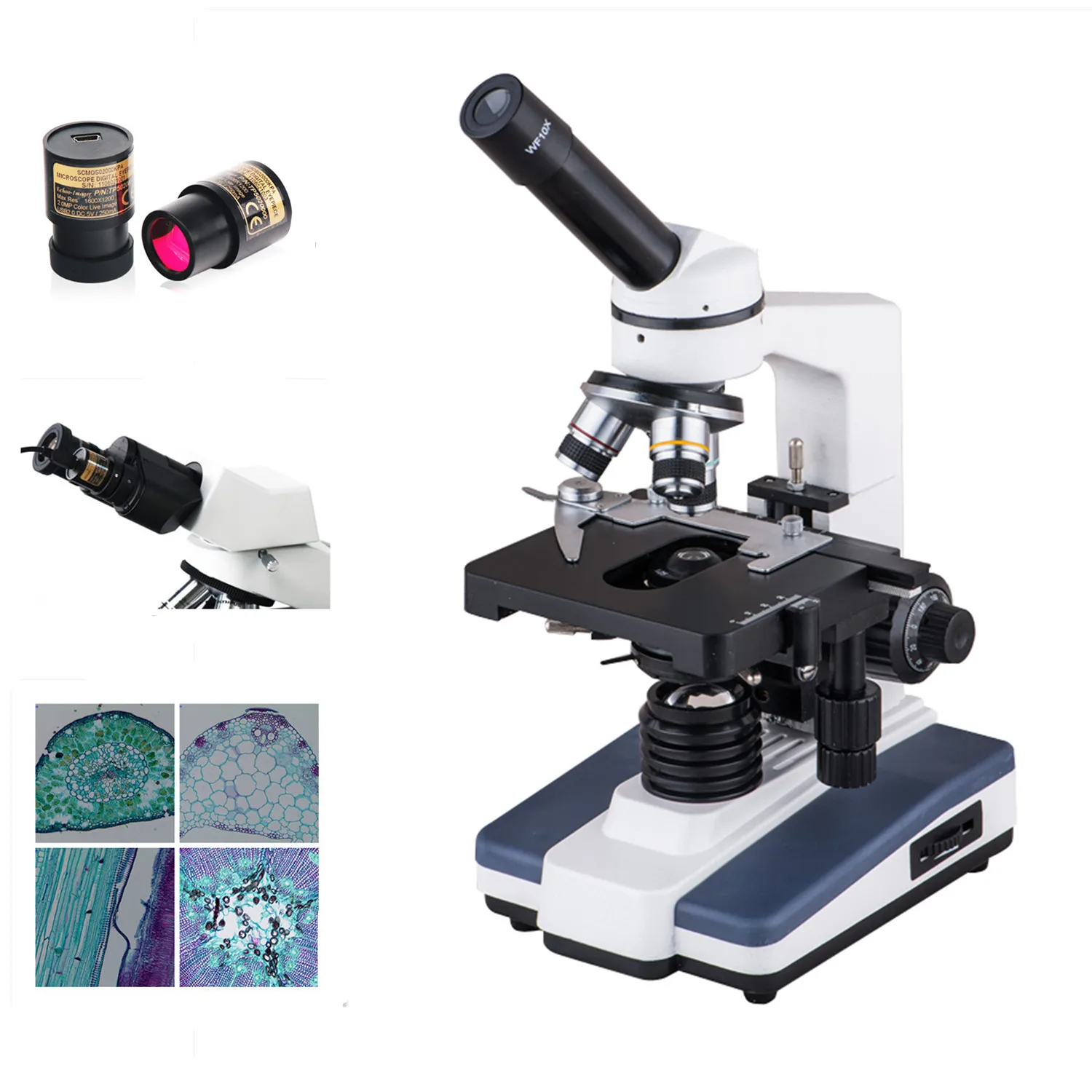 XP601 Monocular Biological Microscope with 5mp Digital Eyepiece Camera