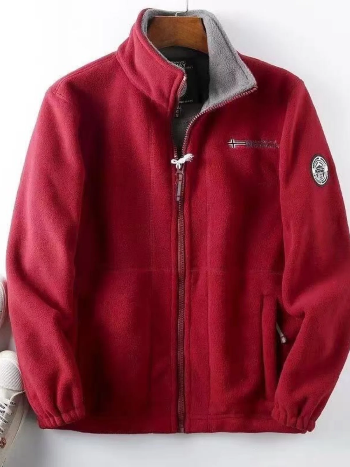 

Мужская зимняя куртка Thiened Fce из двухслойного хлопка с подкладкой, теплая, с воротником-стойкой, на молнии, больших размеров