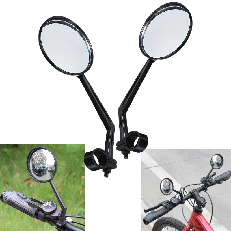 2pcs Universal Handle Bike Rear Mirrors 360 Degree Rotation Bicycle Riding Rearview Mirrors for Mountain Bike Electric Scooter