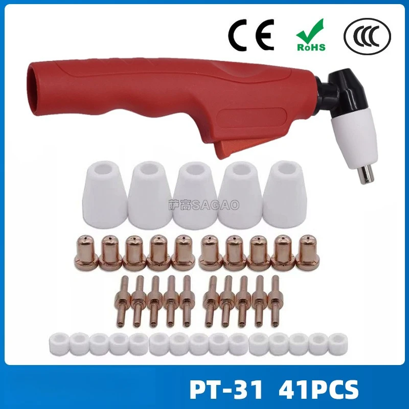 

Комплект аксессуаров для плазменной резки PT31 Wenzhou 40A: электрод LG40, сопло, 41 шт., защитный кожух, разделитель.