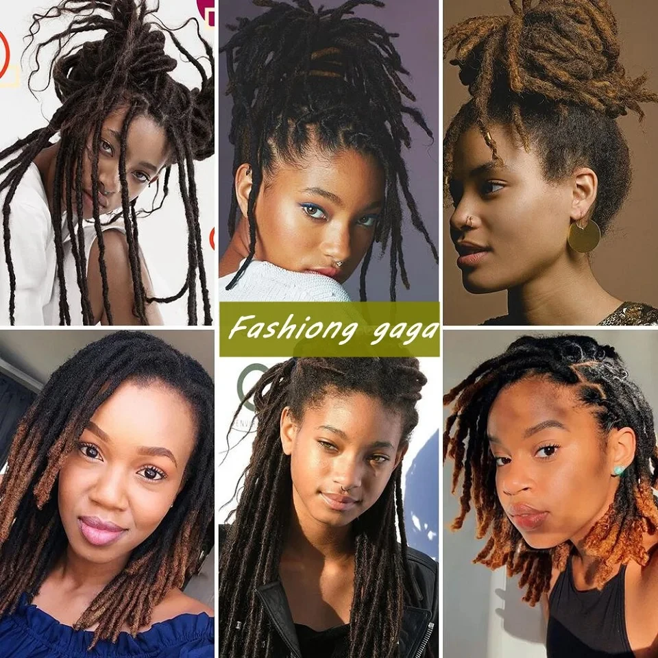 Dreadlocks Brazilian Real Human Hair Strand Crochet Braid Hair Loc Extension 0.6cm Afro Kinky Braiding Handmade locks Wholesale