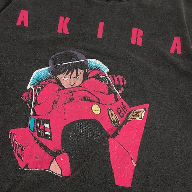 VTG AKIRA Cyberpunk Cartoon Retro Plus Size T-Shirt Summer Cotton Loose Fashion Casual Men\'s and Women\'s Short Sleeves