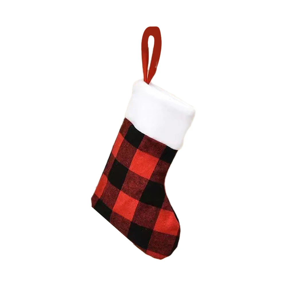 Christmas Celebration Large Size Is 44*24*19cm Plaid Christmas Decor Cozy Fireplace Ornaments Christmas Tree Holiday Decoration