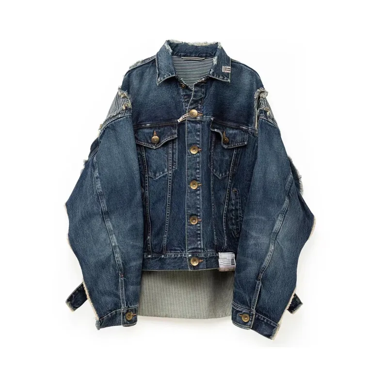 Mens Clothing Kapital Denim cut and stitching to make old Men's and Women's casual loose jackets Ropa hombre