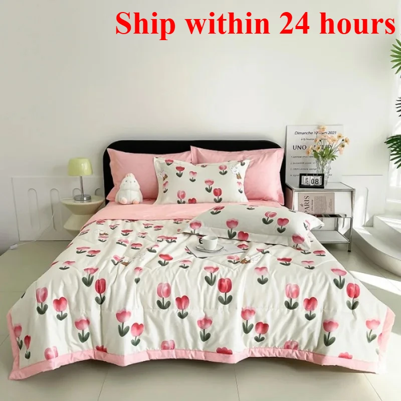 1pcs simple printing fashion single summer quilt air conditioner quilt Xia Liang quilt single piece without pillowcase
