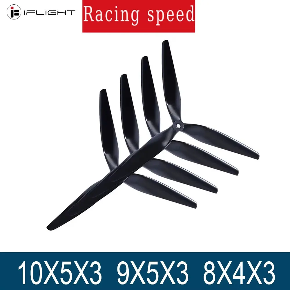 

4 шт. HQ Macroquad Prop 10X5X3/9X5X3 1050/9050 10 дюймов/9 дюймов/8 дюймов 3-лопастной/трилопастной армированный черным карбоновым нейлоновым пропеллером