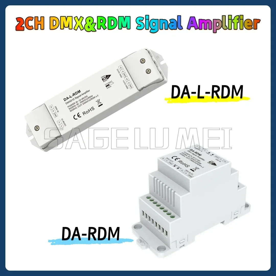 DA-RDM DA-L-RDM Skydance 2-канальный усилитель сигнала DMX и RDM DMX512 Усилитель сплиттера сигнала DMX-декодер Контроллер DC12-48V