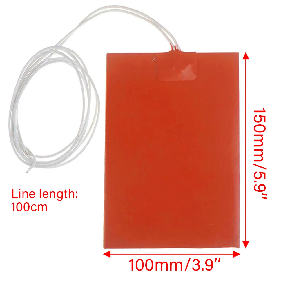 300W 220V Car Engine Oil Tank Heating Mat Fuel Tank Water Tank Rubber Silicone  10x15cm Waterproof Heater Pad Warming Heater Pad