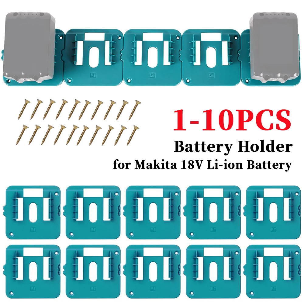 

1-10 шт. держатель батареи для Makita 18 В, крепления для хранения литий-ионных батарей, держатель док-станции, подходит для Makita BL1860 BL1850 BL1840 BL1830